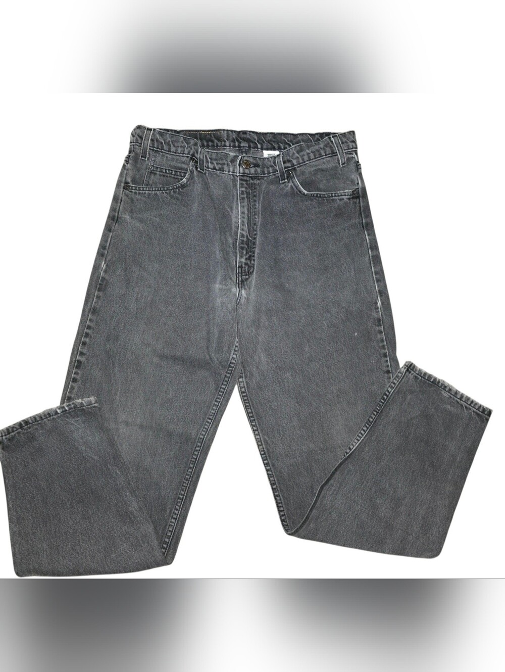 Vintage 90s Levi’s 550 Orange Tab Jeans Faded Black Denim (34x32) Relaxed Fit